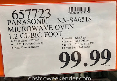 Deal for the Panasonic NN-SA651S Stainless Steel Microwave Oven at Costco