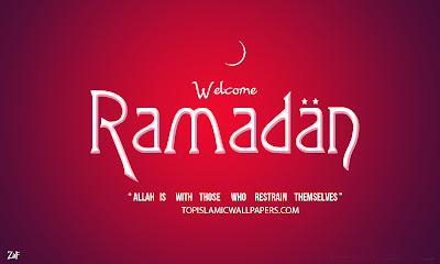 Ramadan kareem wallpaper with welcome text in it