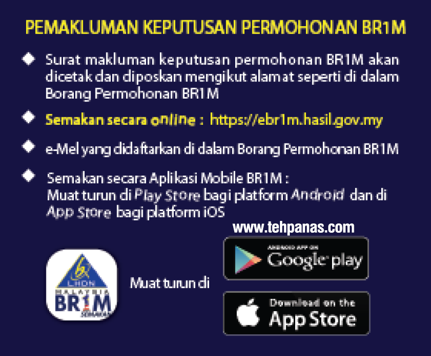 Permohonan Baharu & Kemaskini BR1M 2018 bermula 27 