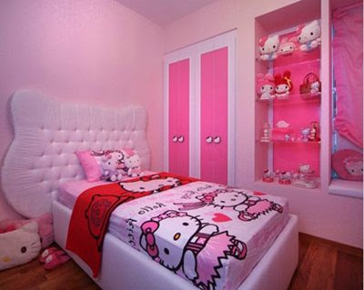 35 Desain Kamar Tidur Hello  Kitty  untuk Anak Perempuan 