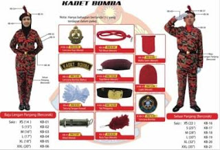 Fullhouse 99 B Set Lengkap Uniform  Kadet  Bomba 