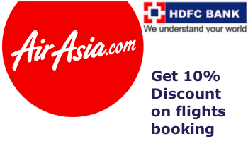 AirAsia HDFC Creditcard Offer: Get 10% Discount on flights