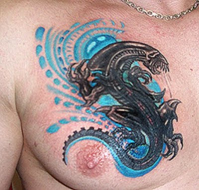 Label: alien tattoo design Label: alien tattoo design