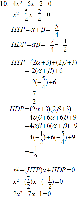 Matematik Tambahan: Persamaan Kuadratik