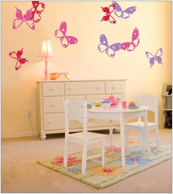 BUTTERFLY VINYLS FOR BEDROOMS - IDEAS TO DECORATE A GIRLS BEDROOM WITH BUTTERFLIES