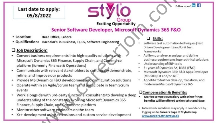 Stylo Pvt Ltd Jobs August 2022