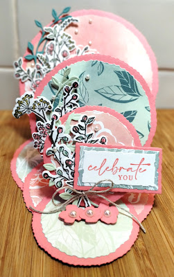 Rhapsody in Craft, #rhapsodyincraft, Flirty Flamingo, #colourcreationsbloghop, Fancy Fold, Triple Easel Card, Triple Easel Circle Card, Deckle Circle Dies, Deckled Rectangle Dies, Dainty Delight, Dainty Delight Dies,Inked Botanicals DSP, Art With Heart, #artwithheart,#loveitchopit, Stampin Up,#stampinup