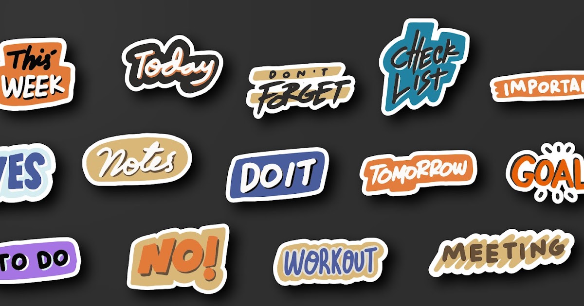 Free Vector  Word stickers collection