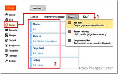 Cara Membuat Menu Halaman Pada Blog