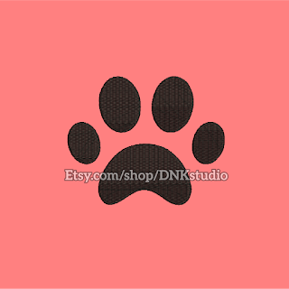 Dog Paw Print Applique Embroidery Design