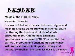 meaning of the name "LESLEE"