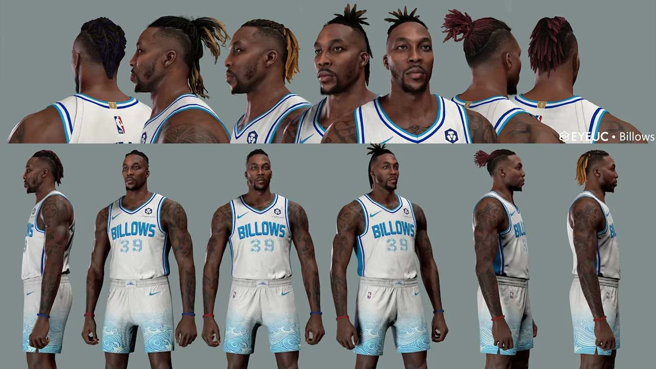 NBA 2K23 Dwight Howard Cyberface Multiple Hairstyles