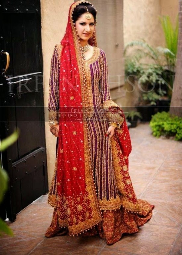 Pak Indian  Full Sleeve  Wedding  Dresses  2014 for Married 