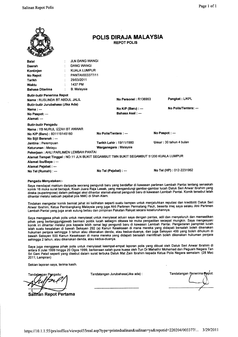 Contoh Surat Report Polis  letter.7saudara.com