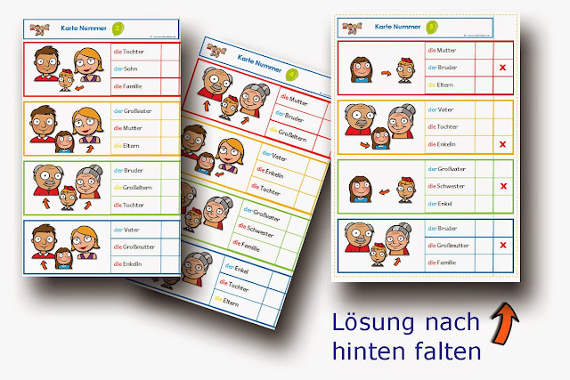 DaZ Material Familie - Klammerkarten zur Sprachförderung in der Grundschule kostenlos
