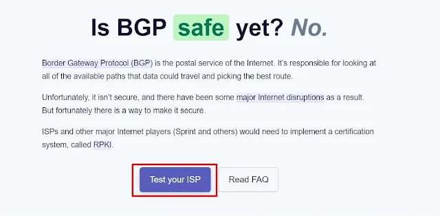 Test your ISP