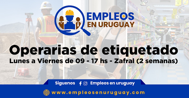 Operarias de etiquetado - Lunes a Viernes de 09 - 17 hs - Zafral (2 semanas)