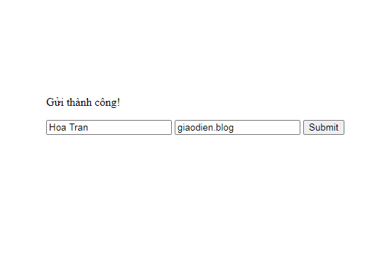 Hiển thị thông báo sau khi submit form
