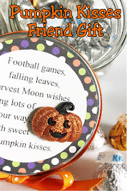 Send your love to your ministering friends, your kids, or your neighbors with this Pumpkin Kisses Halloween gift.  With a few treats and a little love, you'll be giving this candy jar in no time at all. #halloweengift #friendgift #giftforkids #pumpkinkiss #diypartymomblog