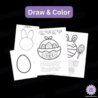 Easter drawing and coloring activities