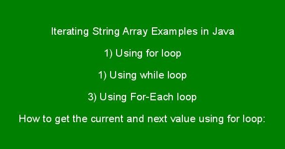Iterating String Array Examples in Java - Iterate Through String Array ...