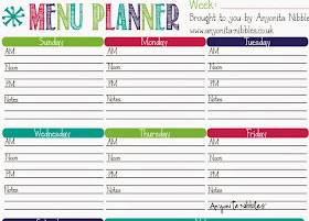 Preview of a free printable menu planner from Anyonita Nibbles