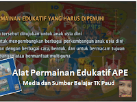 Alat Peraga Edukatif APE | Media dan Sumber Belajar TK Paud 