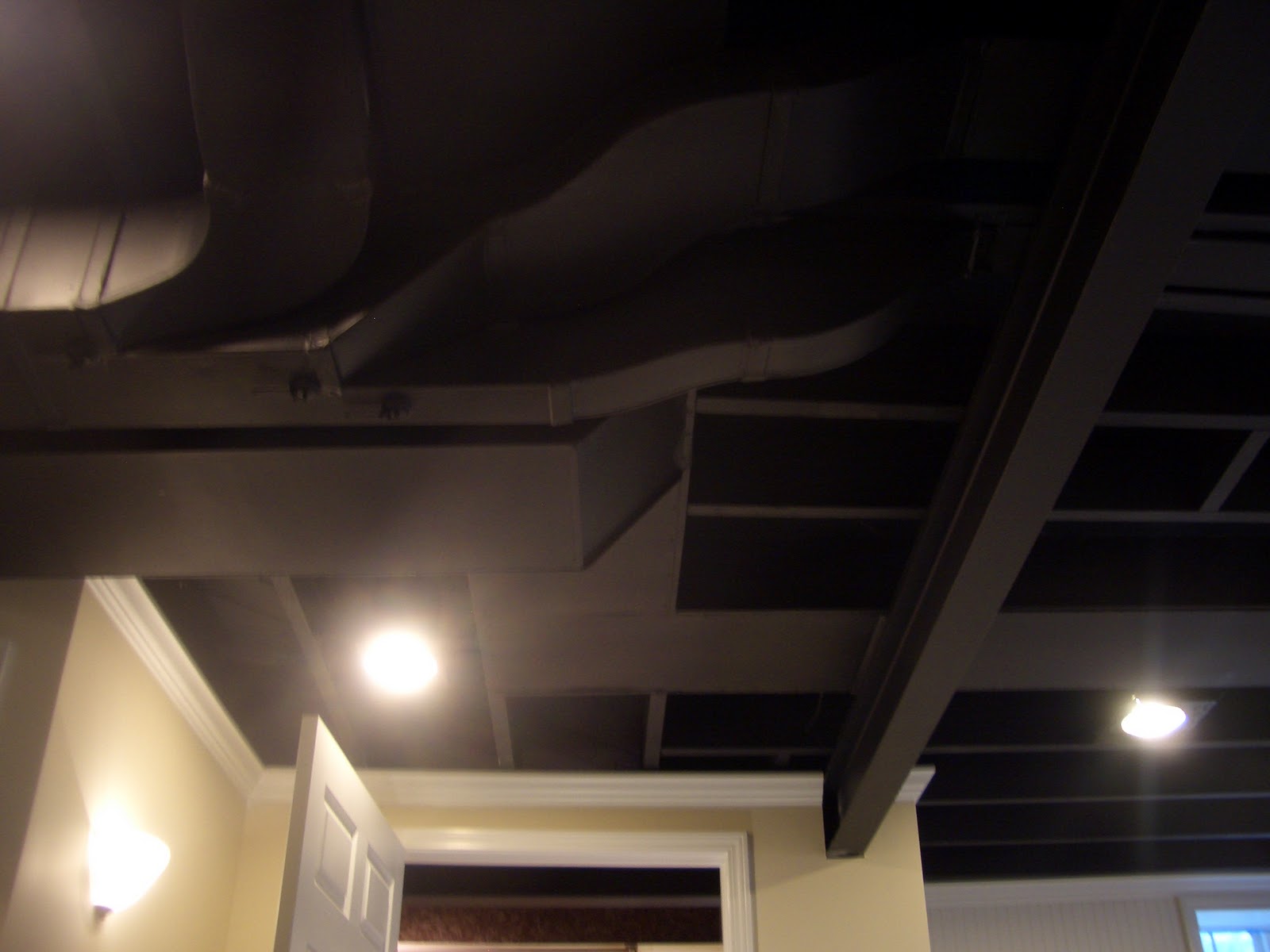 Cool Home Creations: Finishing Basement: Black Ceiling