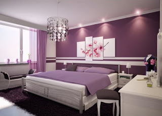 bedroom purple woman girly interior design