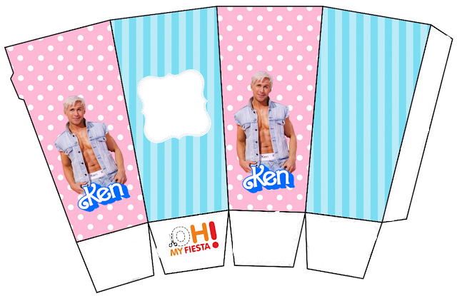 Ken, Barbie the Movie: Free Printable Party Boxes.