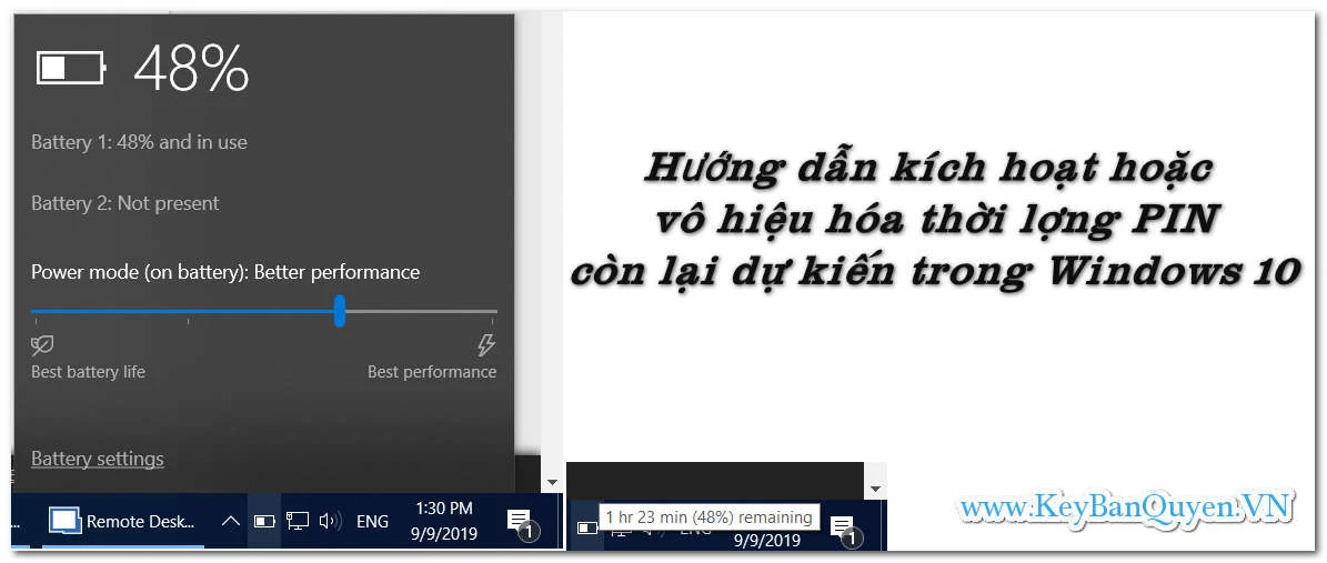 Hướng dẫn kích hoạt hoặc vô hiệu hóa thời lượng pin dự kiến ​​còn lại trong Windows 10