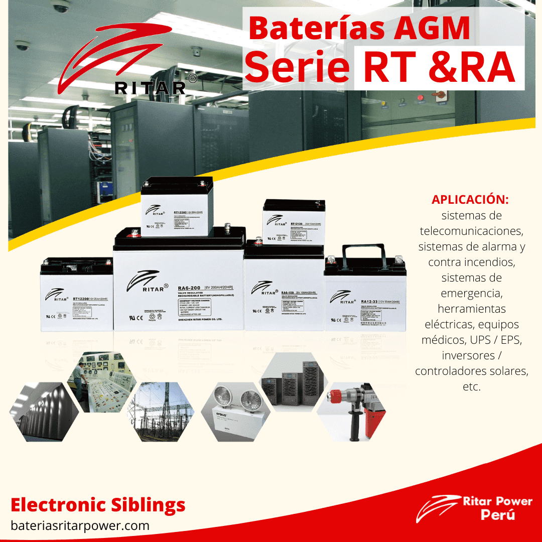 Baterías AGM en Lima  Baterias Ritar Power en Perú - Distribuidor  Autorizado