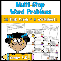  Multi Step Word Problems Task Cards