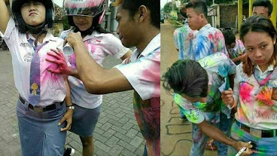 Heboh. Konvoi Kelulusan SMK Probolinggo Malah Lempar Batu ke Gedung Sekolah