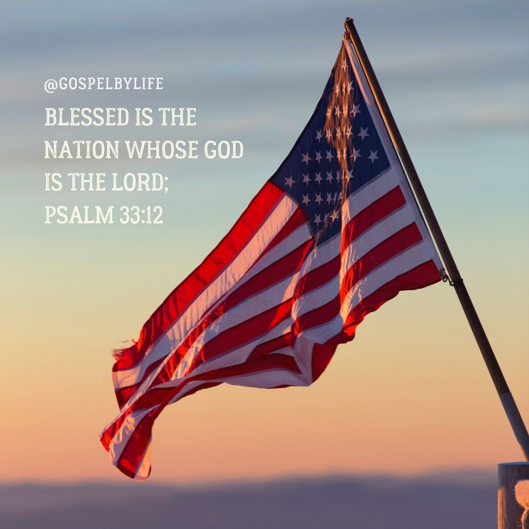 Biblical phrases with the American flag