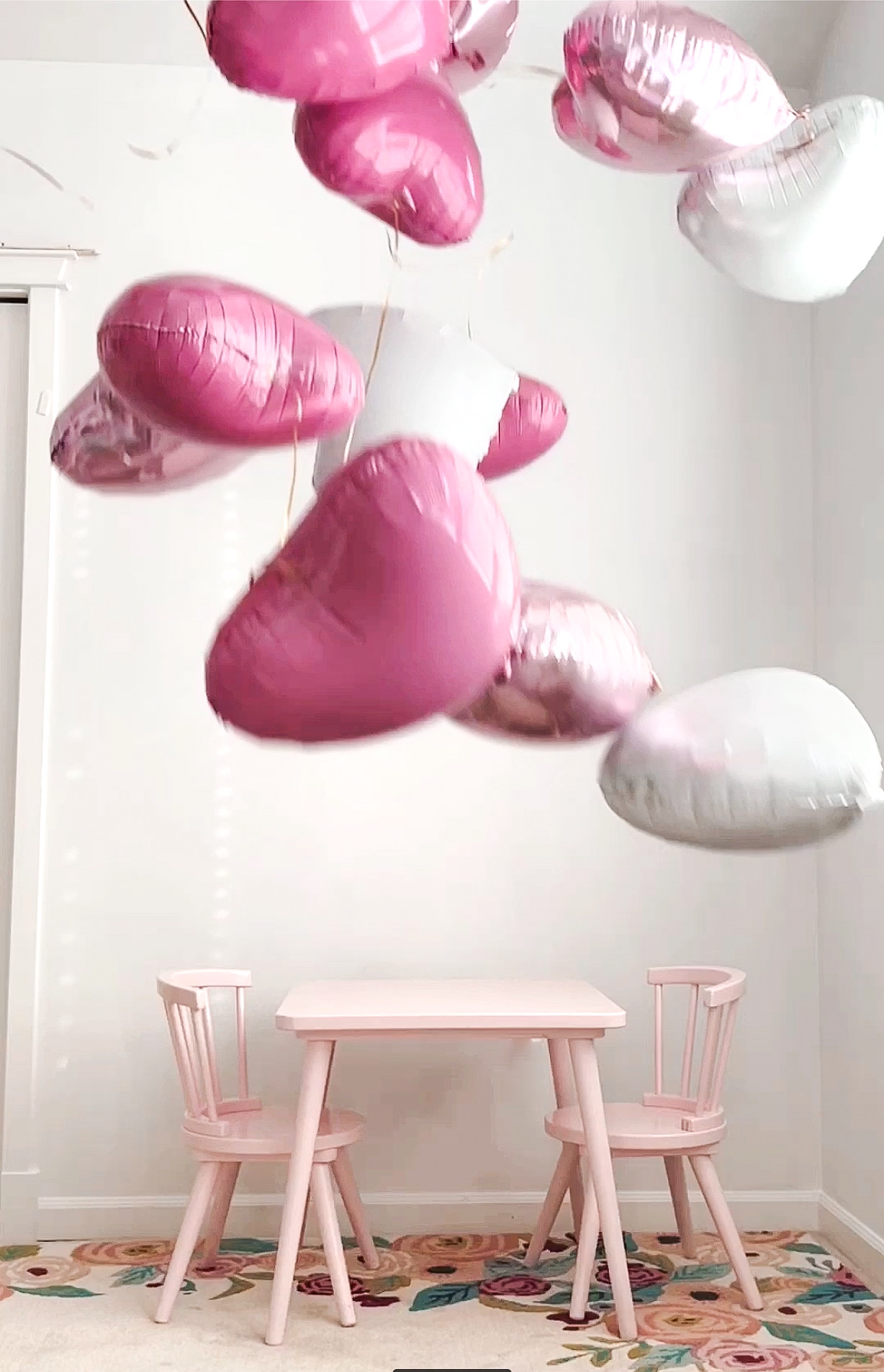 Heart balloon chandelier backdrop wall