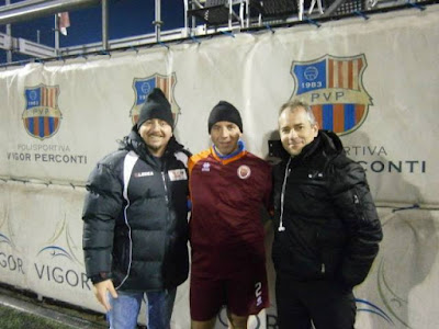 Roma. Campo di Calcio Vigor Perconti. Partita amichevole di beneficenza. Fausto Zilli, Fabrizio Colaizzi e Danilo Melandri ARGOS Soccer TEAM vs Roma Club Palazzo Chigi