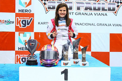 Antonella Bassani conquistou pódios nas categorias Mini Max e Rotax Junior Foto: Jackson de Souza