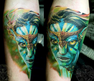 avatar movie free tattoo design on the leg