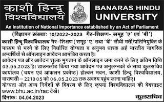 BHU Recruitment 2023, 60 Vacancies of Group 'A' and 'B'