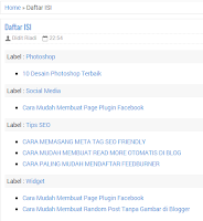 Cara Membuat Daftar Isi Blog Otomatis Berdasarkan Label
