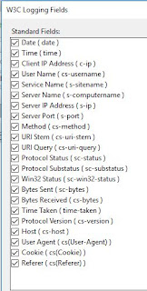 W3C Logging Fields for IIS Logging to import into ELK Stack (ElasticSearch, LogStash, Kibana)