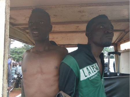 Notorious Student Robbers Terrorising UNN Caught and Paraded Publicly in Nsukka (Photos+Video)