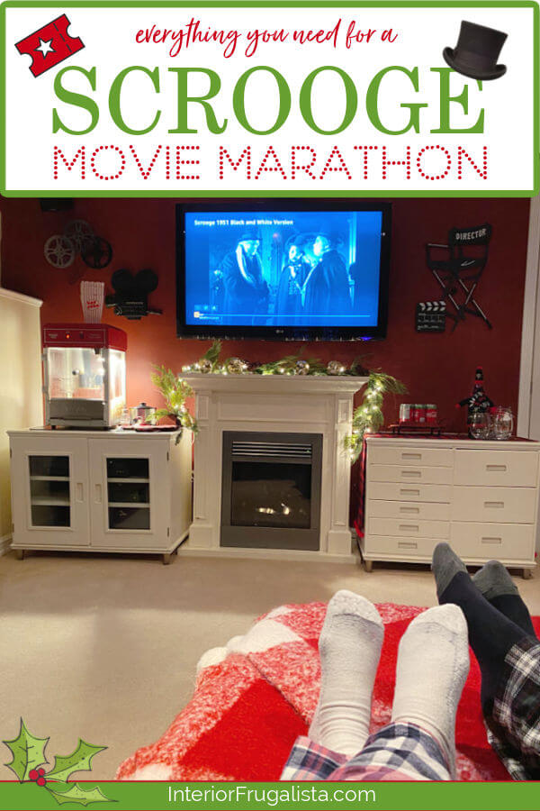 Holiday Movie Night - Everything you need for a Scrooge Movie Marathon and how to make holiday movie night at home extra special by Interior Frugalista. #holidaymovienight #christmasmovieideas #festivechristmasideas