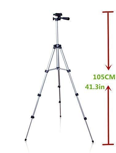 Tygot Adjustable Aluminium Alloy Tripod Stand Holder for Mobile Phones & Camera, 360 mm -1050 mm, 1/4 inch Screw + Mobile Holder Bracket 