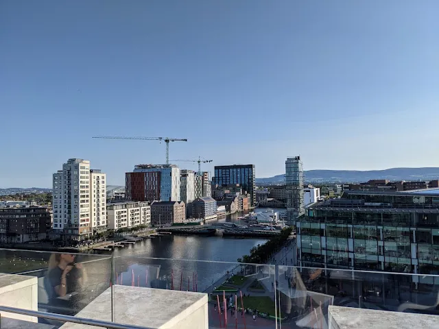 View from the rooftop bar at the Marker Hotel in Dublin in July