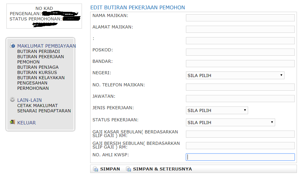 MOshims: Borang Permohonan Ptptn