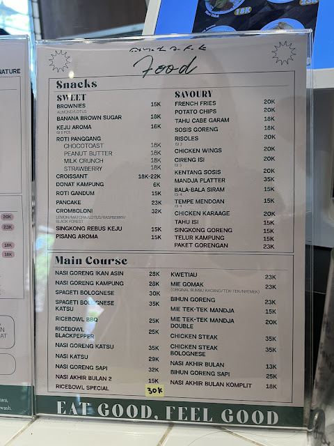 Menu Makanan kopi mandja roastery bandung