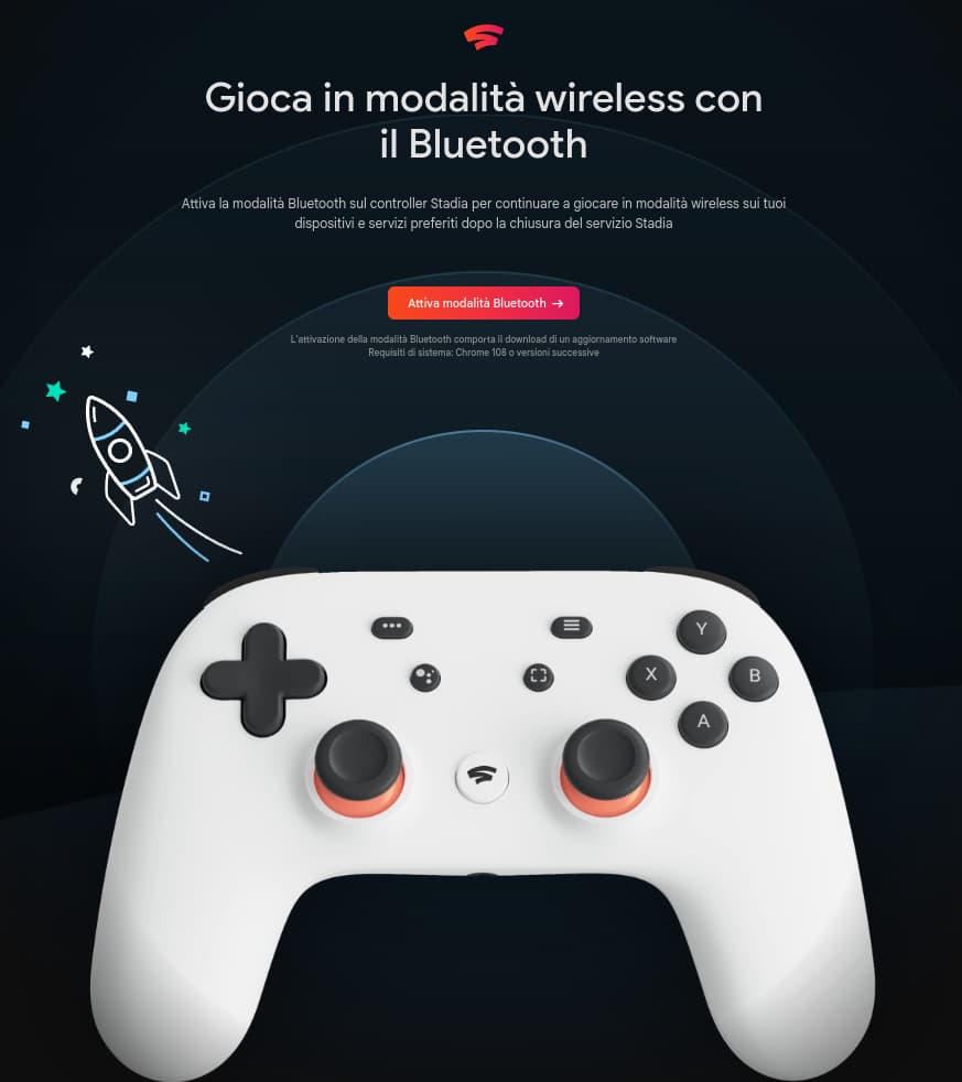 Ora è possibile usare il controller di Google Stadia tramite Bluetooth