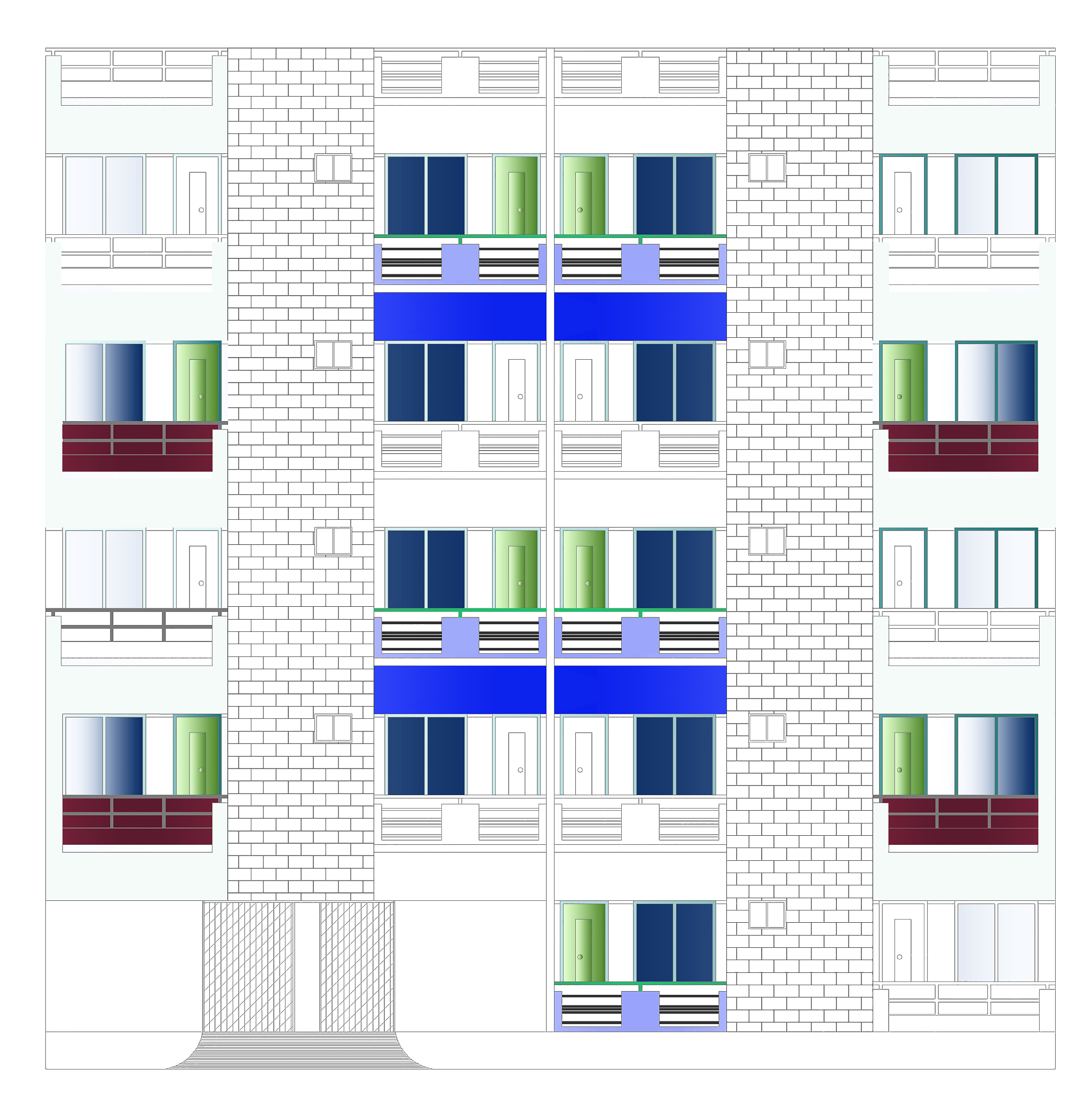 Front elevation of floor plan